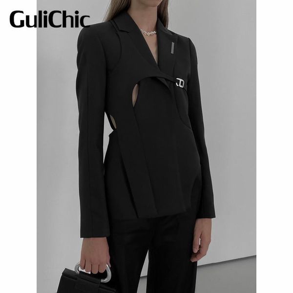 women's suits & blazers 7.17 gulichic high end quality notched collar long sleeve irregular buckle patchwork design blazer, White;black
women's suits & blazers 7.17 gulichic high end quality notched collar long sleeve irregular buckle patchwork design blazer, White;black