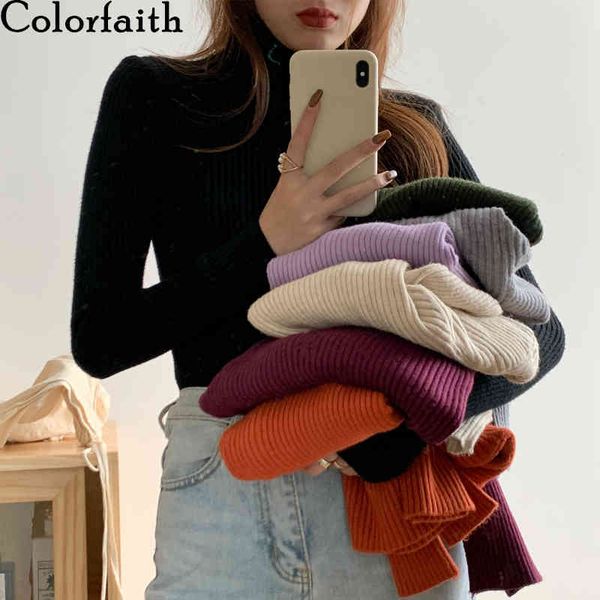 colorfaith new autumn winter women sweater turtleneck bottoming korean style elasticity knitwear pullovers sw1129jx 210413, White;black
colorfaith new autumn winter women sweater turtleneck bottoming korean style elasticity knitwear pullovers sw1129jx 210413, White;black