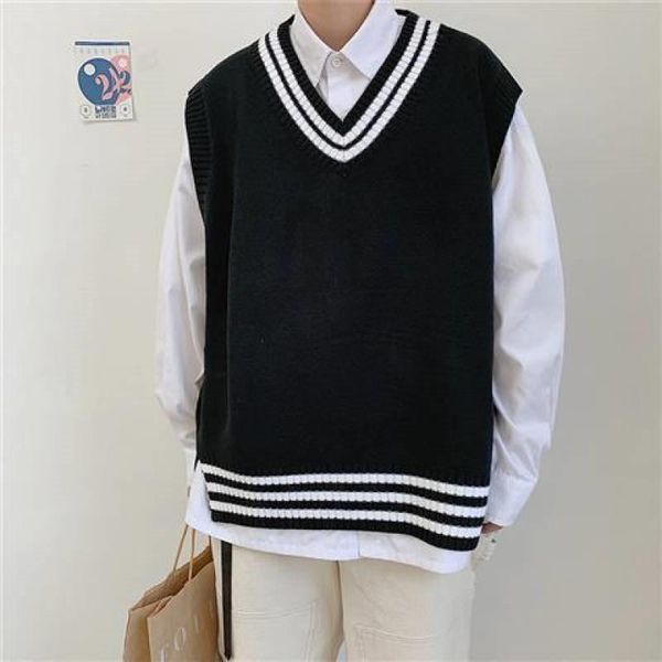 men's vests vest men classic autumn winter sweater v-neck sleeveless striped casual clothing couples preppy style male, Black;white
men's vests vest men classic autumn winter sweater v-neck sleeveless striped casual clothing couples preppy style male, Black;white