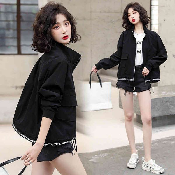 women's short coat autumn new fashion stand collar loose casual et student versatile top, Black;brown
women's short coat autumn new fashion stand collar loose casual et student versatile top, Black;brown