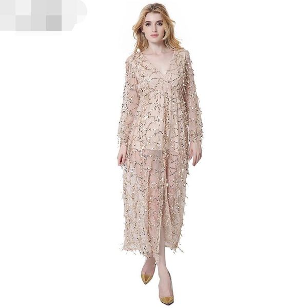 casual dresses 2021 apparel elegant sequin tassel big v collar dress women evening party summer mesh long vestidos, Black;gray
casual dresses 2021 apparel elegant sequin tassel big v collar dress women evening party summer mesh long vestidos, Black;gray