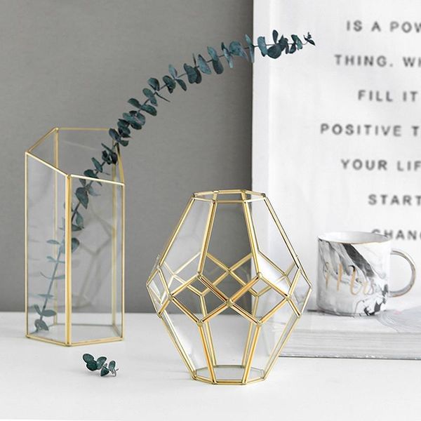 vases nordic creative retro geometric trapezoidal glass vase copper frame decoration ornaments
vases nordic creative retro geometric trapezoidal glass vase copper frame decoration ornaments