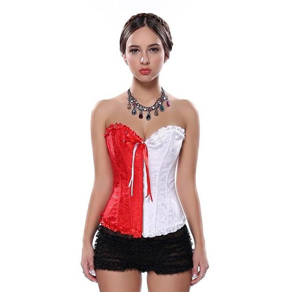 women's shapers overbust corset lace plus size erotic zip floral women bustier lingerie brocade victorian fashion drop, Black;white
women's shapers overbust corset lace plus size erotic zip floral women bustier lingerie brocade victorian fashion drop, Black;white