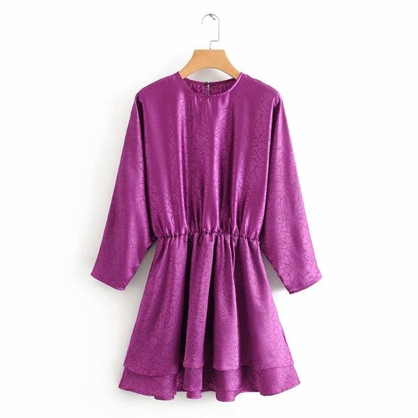 casual dresses 2021 spring women's round neck long sleeve elastic waist stacked decorative hem dress silk satin texture jacquard mini, Black;gray
casual dresses 2021 spring women's round neck long sleeve elastic waist stacked decorative hem dress silk satin texture jacquard mini, Black;gray
