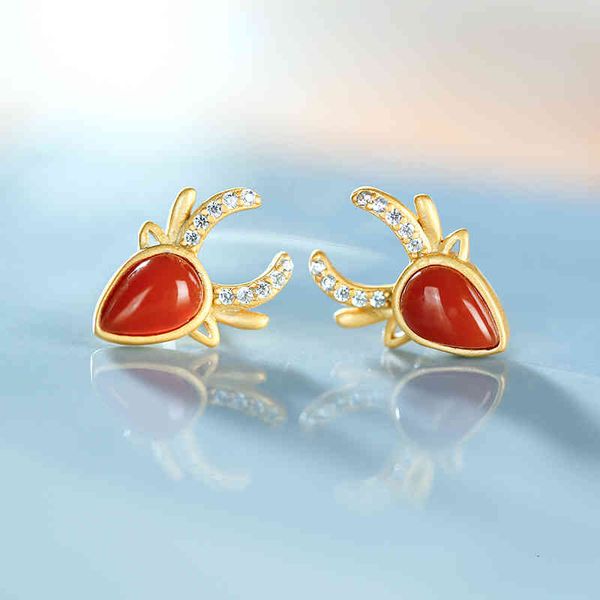 earrings charms huibaoli s925 silver plated inlaid with southern red agate water drop elk antlers cute cartoon fashion, Golden
earrings charms huibaoli s925 silver plated inlaid with southern red agate water drop elk antlers cute cartoon fashion, Golden