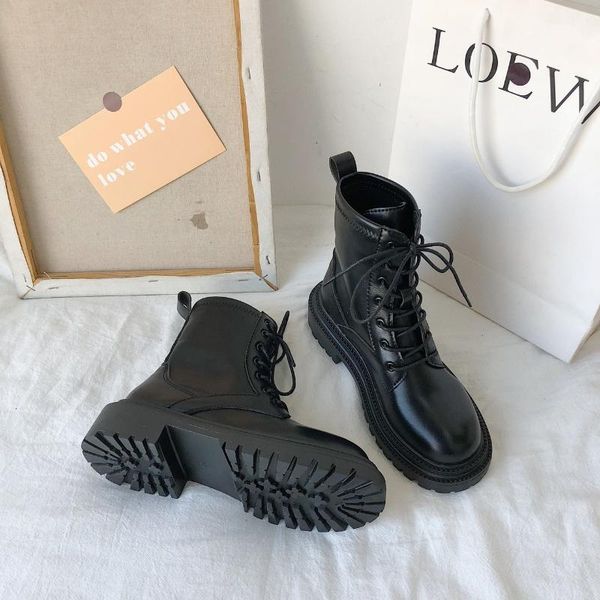 boots short female autumn wild 2021 british style flat ankle women motorcycle leather, Black
boots short female autumn wild 2021 british style flat ankle women motorcycle leather, Black