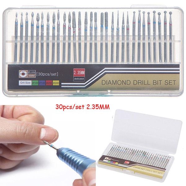 professional drill bits 30 pcs diamond nail polished bit cutter cuticle clean milling manicure pedicure tool set 
professional drill bits 30 pcs diamond nail polished bit cutter cuticle clean milling manicure pedicure tool set