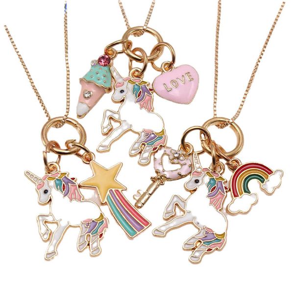 girls necklaces pendants jewelry childrens accessories rainbow unicorn chain cute box children's b9246, Red;brown
girls necklaces pendants jewelry childrens accessories rainbow unicorn chain cute box children's b9246, Red;brown