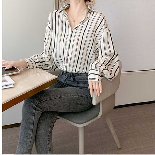 fashion vertical stripes chiffon shirt female design sense niche woman s blouses basic women blouse 210604, White
fashion vertical stripes chiffon shirt female design sense niche woman s blouses basic women blouse 210604, White