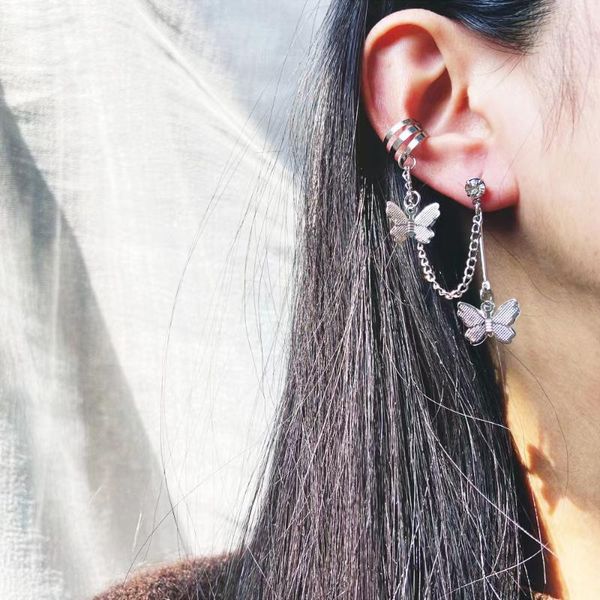 stud trendy butterfly star moon earrings for women metal chain ear clip punk street gothic unusual fashion jewelry accessories, Golden;silver
stud trendy butterfly star moon earrings for women metal chain ear clip punk street gothic unusual fashion jewelry accessories, Golden;silver