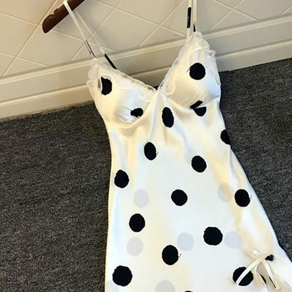v neck sleeveless women sleepwear lace trimmed satin sleep sleepshirts lady summer polka dot nightwear, Black;red
v neck sleeveless women sleepwear lace trimmed satin sleep sleepshirts lady summer polka dot nightwear, Black;red