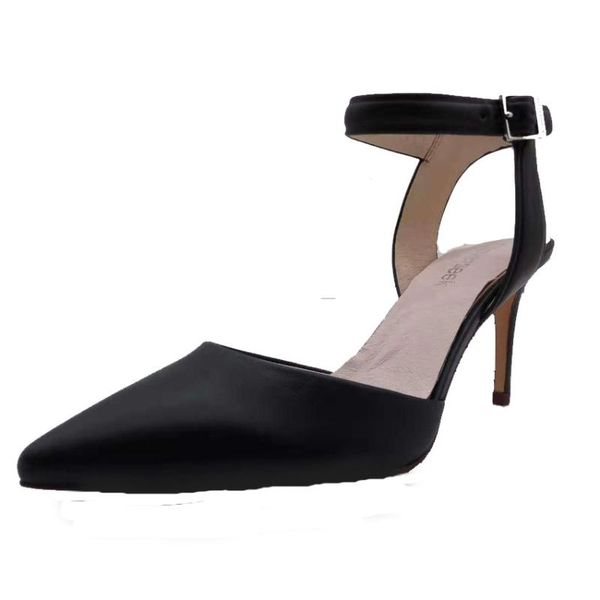 women sandals pointed toe ankle strap genuine leather shoe high heel ladies zapatos de mujer fashion shoes, Black
women sandals pointed toe ankle strap genuine leather shoe high heel ladies zapatos de mujer fashion shoes, Black