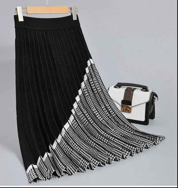 houndstooth long women skirts knit pleated skirt autumn winter thick warm a line chic knitted sweater femme, Black
houndstooth long women skirts knit pleated skirt autumn winter thick warm a line chic knitted sweater femme, Black