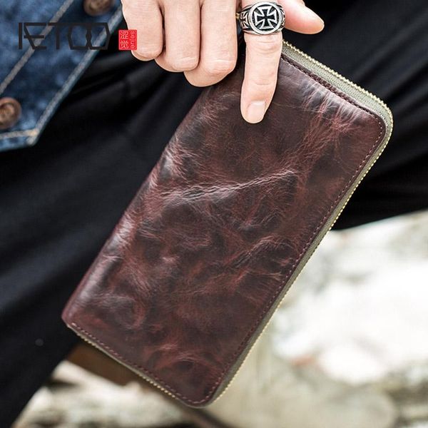 vintage leather personalized wallet, men's long zipper large-capacity multi-card wallet wallets, Red;black
vintage leather personalized wallet, men's long zipper large-capacity multi-card wallet wallets, Red;black