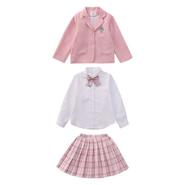 2021 autumn jk girl's plaid suit teenage girl casual blazer + pleated skirt + white shirts kids clothes set spring girls outfits y0909
2021 autumn jk girl's plaid suit teenage girl casual blazer + pleated skirt + white shirts kids clothes set spring girls outfits y0909