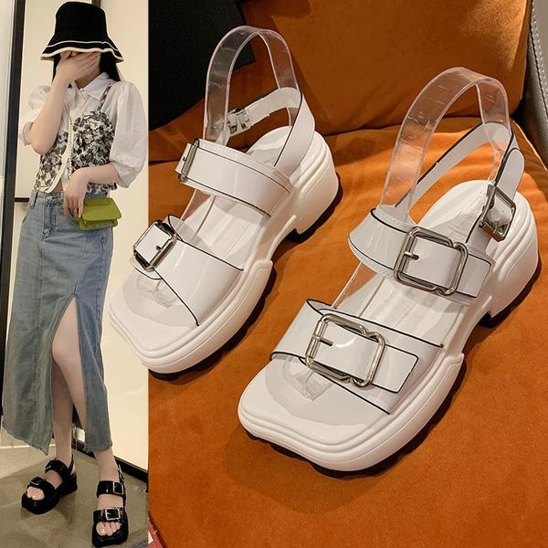 sandals 2021 summer fashion roman temperament black shoes for women