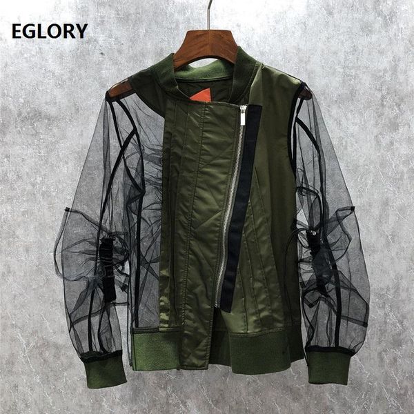 jacket 2021 spring summer fashion coats women see through mesh patchwork long sleeve casual army green women's jackets, Black;brown
jacket 2021 spring summer fashion coats women see through mesh patchwork long sleeve casual army green women's jackets, Black;brown
