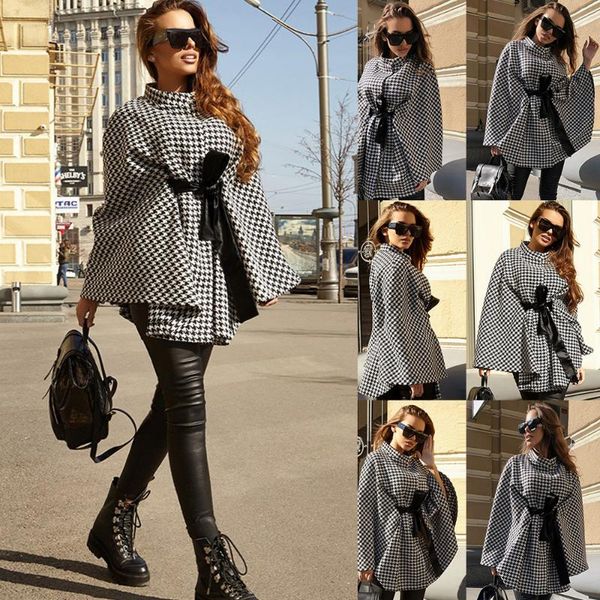 women's wool & blends fall / winter 2021 thousand birds fighting canopy coat european and american casual loose cape pullover, Black
women's wool & blends fall / winter 2021 thousand birds fighting canopy coat european and american casual loose cape pullover, Black