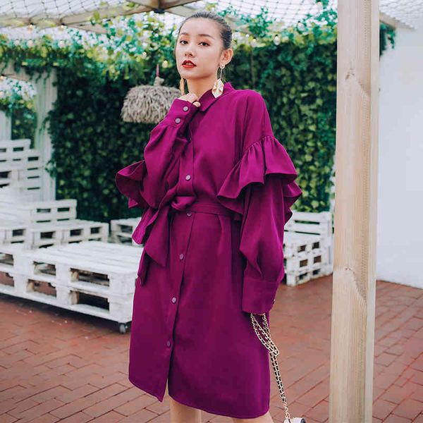 a line purple ruffle shirt for women butterfly long sleeve oversized fashion women's es korean clothes autumn, Black;gray
a line purple ruffle shirt for women butterfly long sleeve oversized fashion women's es korean clothes autumn, Black;gray