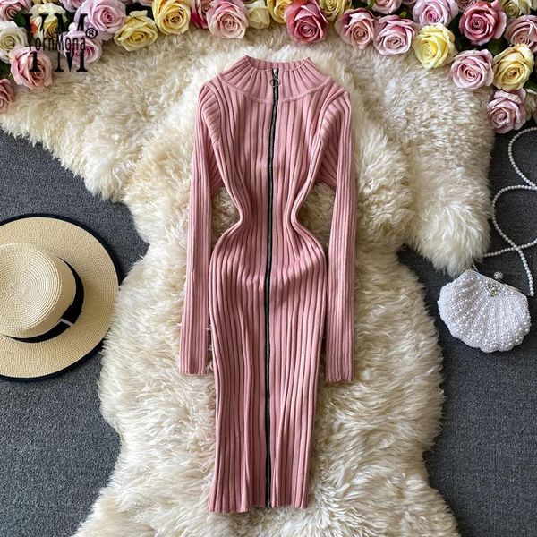 casual dresses yornmona europe fashion zipper design stretch bodycon autumn winter women knitted sweater dress streetwear female, Black;gray
casual dresses yornmona europe fashion zipper design stretch bodycon autumn winter women knitted sweater dress streetwear female, Black;gray