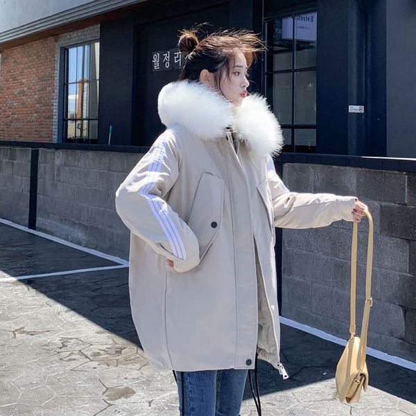 arrival female cotton quilted leather with hood parka loose winter coat thicken jacket d296, Black
arrival female cotton quilted leather with hood parka loose winter coat thicken jacket d296, Black