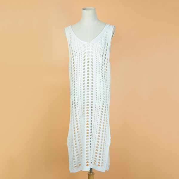 women's swimwear 2021 hollow out beach dress women v neck sleeveless crochet swimsuit cover up vestidos female bathing suit, White;black
women's swimwear 2021 hollow out beach dress women v neck sleeveless crochet swimsuit cover up vestidos female bathing suit, White;black