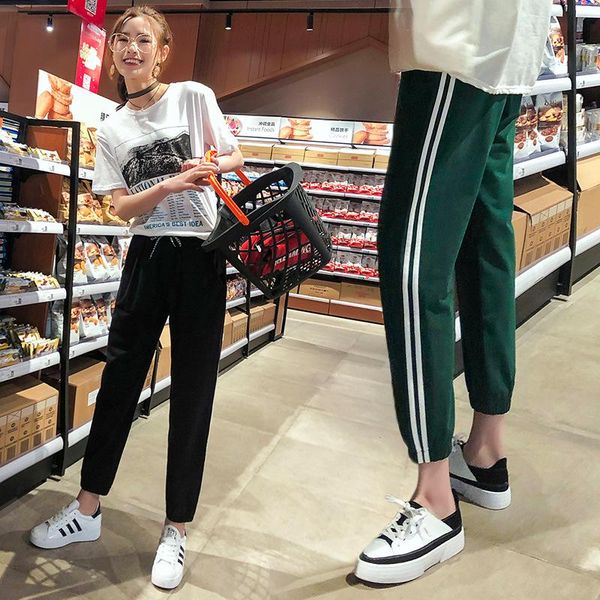 women's pants & capris long leisure women bottoms autumn spring female clothes double striped jogger haren sweatpants sportswear trouse, Black;white
women's pants & capris long leisure women bottoms autumn spring female clothes double striped jogger haren sweatpants sportswear trouse, Black;white
