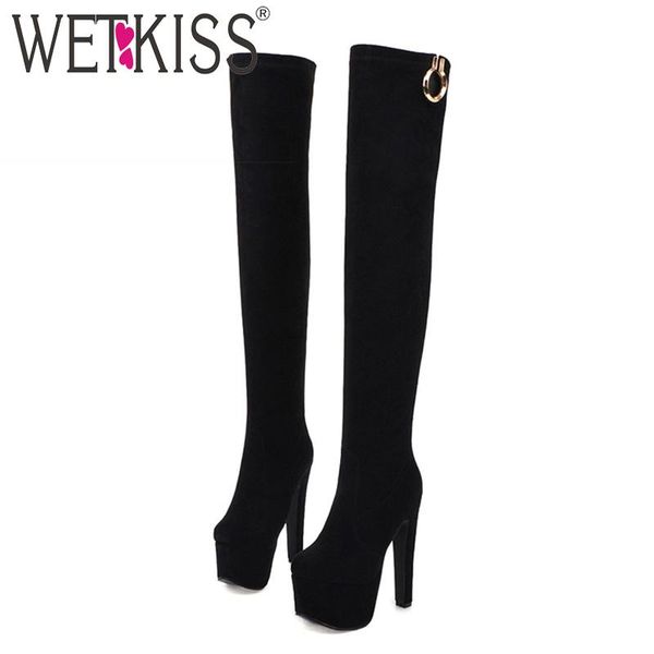 boots wetkiss over the knee platform women metal boot female high heels shoes ladies round toe flock winter plus size 48, Black
boots wetkiss over the knee platform women metal boot female high heels shoes ladies round toe flock winter plus size 48, Black