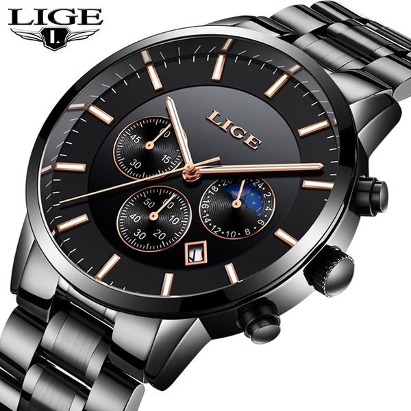 wristwatches mens watches lige black gold full steel waterproof watch casual sport clock quartz wrist men chronograph, Slivery;brown
wristwatches mens watches lige black gold full steel waterproof watch casual sport clock quartz wrist men chronograph, Slivery;brown