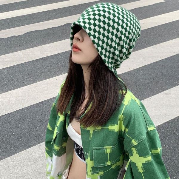 berets chessboard plaid knitted wool hat women's green korean version autumn and winter warm big head circumference, Blue;gray
berets chessboard plaid knitted wool hat women's green korean version autumn and winter warm big head circumference, Blue;gray