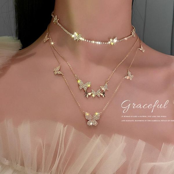 chains fashion temperament super flash rhinestone butterfly necklace pendant designer for women luxury neck collar gifts, Silver
chains fashion temperament super flash rhinestone butterfly necklace pendant designer for women luxury neck collar gifts, Silver