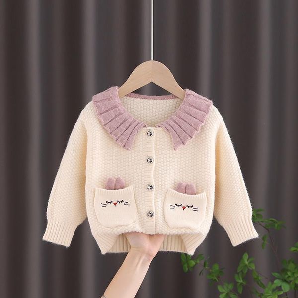 girl baby sweater spring autumn 2021 korean version of cute doll collar foreign coat jacket children knitted cardigan pullover, Blue
girl baby sweater spring autumn 2021 korean version of cute doll collar foreign coat jacket children knitted cardigan pullover, Blue
