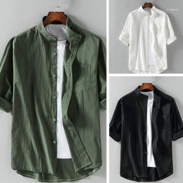 men's casual shirts men linen short sleeve shirt summer beach loose stand collar holiday1, White;black
men's casual shirts men linen short sleeve shirt summer beach loose stand collar holiday1, White;black