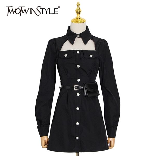 hollow out sashes dress for women lapel long sleeve high waist solid mini shirt dresses female fashion spring 210520, Black;gray
hollow out sashes dress for women lapel long sleeve high waist solid mini shirt dresses female fashion spring 210520, Black;gray