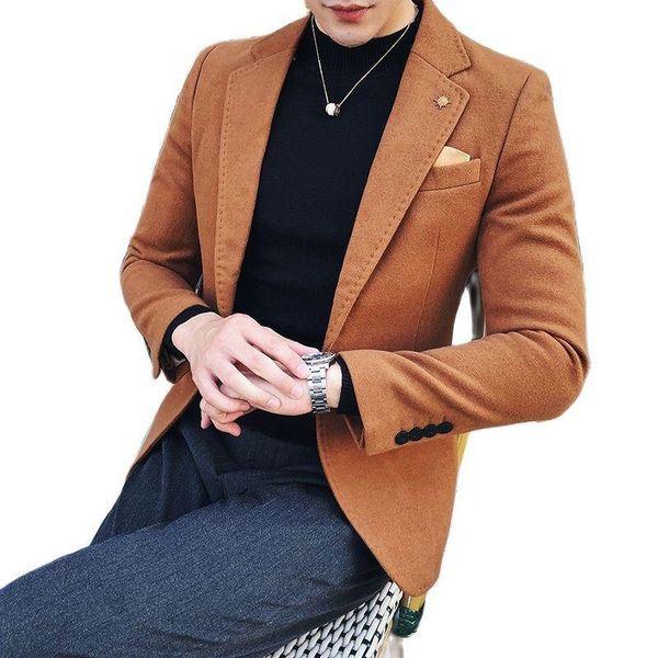 blazer mens black khaki green blend wool jackets 2021 men's slim fit one button suits coats & blazers, White;black
blazer mens black khaki green blend wool jackets 2021 men's slim fit one button suits coats & blazers, White;black