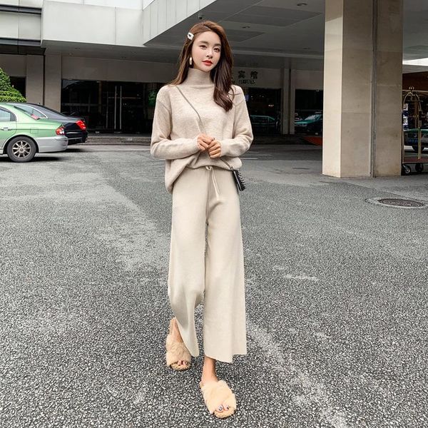 two piece dress 2 winter retro sweater pants suits female autumn warm sweaters womens turtleneck pulls wide leg knitwear trouser, White
two piece dress 2 winter retro sweater pants suits female autumn warm sweaters womens turtleneck pulls wide leg knitwear trouser, White