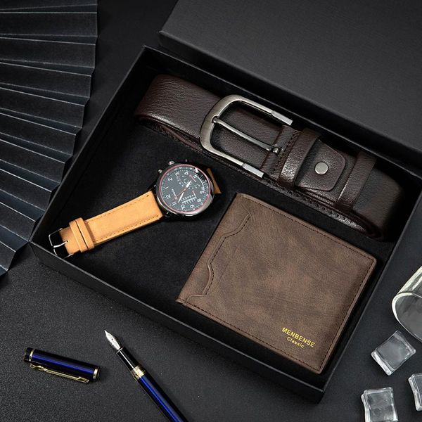 wristwatches 3pcs/set men's quartz watches wallet gift set fashion casual wristwatches+wallet+belt for boyfriend's, Slivery;brown
wristwatches 3pcs/set men's quartz watches wallet gift set fashion casual wristwatches+wallet+belt for boyfriend's, Slivery;brown