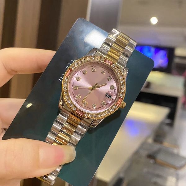 hjd 2022 women's diary watch diamond dial gold and silver strap quartz movement fashion designer wristwatches 279381 week watch montre, Slivery;brown
hjd 2022 women's diary watch diamond dial gold and silver strap quartz movement fashion designer wristwatches 279381 week watch montre, Slivery;brown