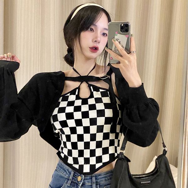 women's sweaters korean slings two female parts fine autumn design cross without sleeves suit chess shbj, White;black
women's sweaters korean slings two female parts fine autumn design cross without sleeves suit chess shbj, White;black