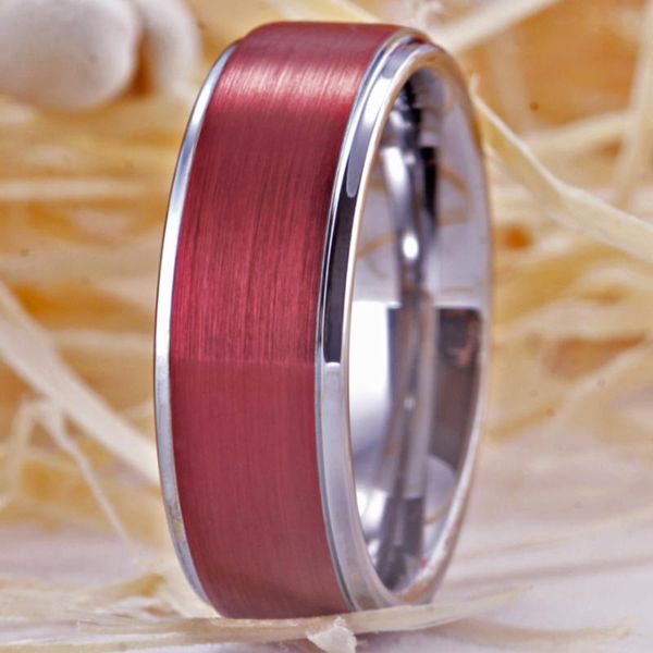 cluster rings ygk brushed red tungsten wedding ring anniversary gift for women classic men's customize, Golden;silver
cluster rings ygk brushed red tungsten wedding ring anniversary gift for women classic men's customize, Golden;silver