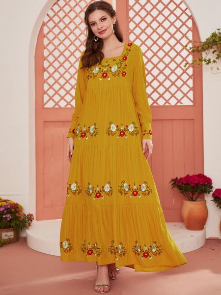 ethnic clothing yellow cotton abaya embroidery muslim dress women long sleeve bohemian robes wear caftan arabic dubai skirt, Red
ethnic clothing yellow cotton abaya embroidery muslim dress women long sleeve bohemian robes wear caftan arabic dubai skirt, Red
