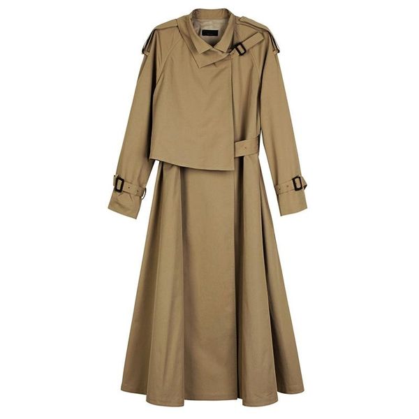 women's trench coats khaki windbreaker mid-length 2021 spring autumn temperament korean loose overcoat british style ladies thench coat, Tan;black
women's trench coats khaki windbreaker mid-length 2021 spring autumn temperament korean loose overcoat british style ladies thench coat, Tan;black