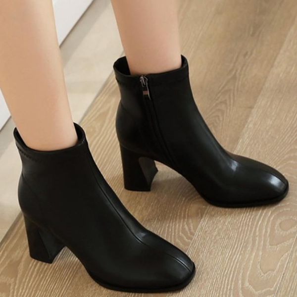 boots fanyuan women ankle thick high heel round toe zipper shoes winter warm fashion office footwear size 34-43, Black
boots fanyuan women ankle thick high heel round toe zipper shoes winter warm fashion office footwear size 34-43, Black