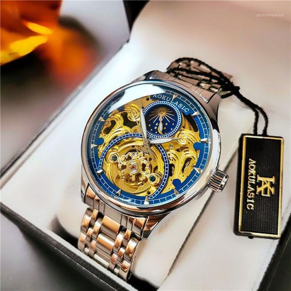 wristwatches aokulasic genuine double-sided hollow retro automatic mechanical watch men's waterproof luminous fashion business, Slivery;brown
wristwatches aokulasic genuine double-sided hollow retro automatic mechanical watch men's waterproof luminous fashion business, Slivery;brown