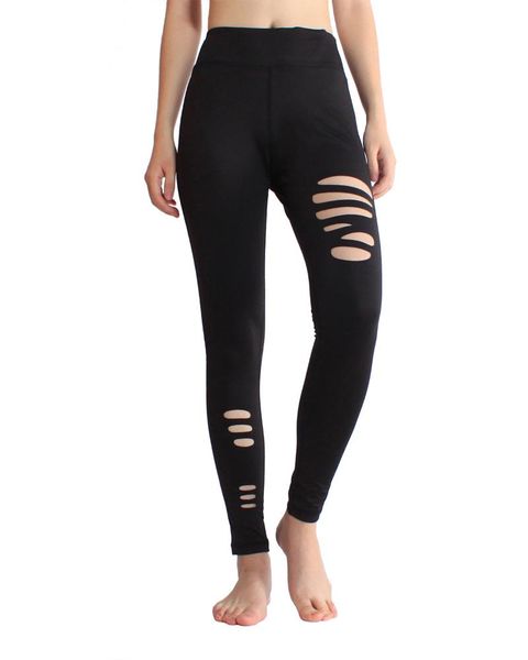 women's leggings shredded stretch women yoga pants fitness workout high waist gym clothing jeggings, Black
women's leggings shredded stretch women yoga pants fitness workout high waist gym clothing jeggings, Black