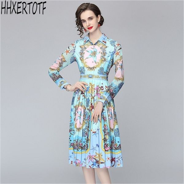 spring summer runway blue pleated dres turn down collar long sleeve vinatge conch shell flower print 210531, Black;gray
spring summer runway blue pleated dres turn down collar long sleeve vinatge conch shell flower print 210531, Black;gray
