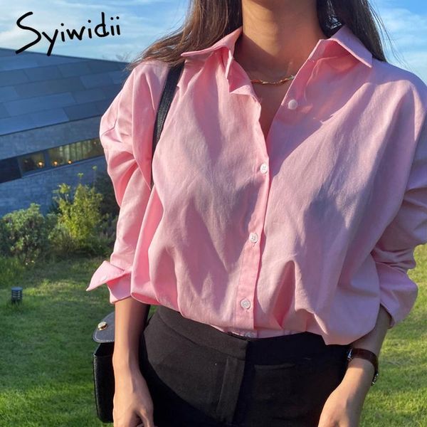 women's blouses & shirts syiwidii womens pink korean fashion oversized loose long sleeve white blouse cotton 2021 summer fall t
women's blouses & shirts syiwidii womens pink korean fashion oversized loose long sleeve white blouse cotton 2021 summer fall t