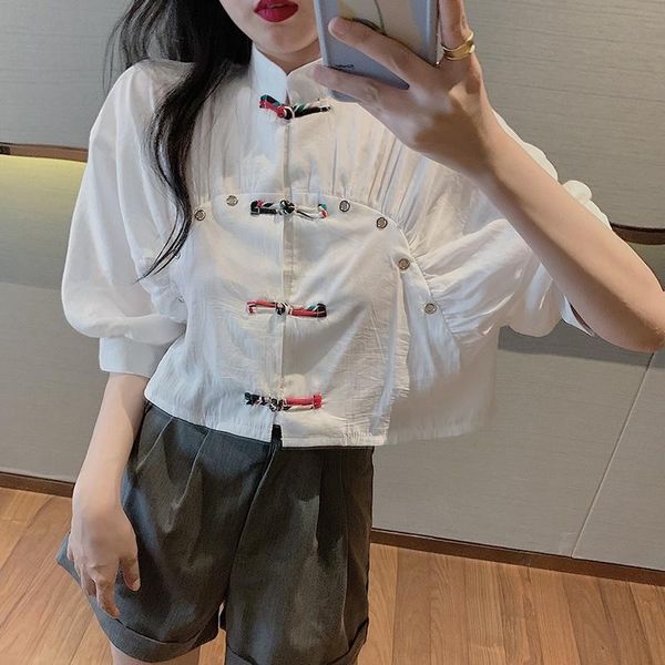 ethnic clothing chinese style women fashion 2021 puff sleeve crop tang suit white mandarin collar sweet shirt cheongsam ff3365, Red
ethnic clothing chinese style women fashion 2021 puff sleeve crop tang suit white mandarin collar sweet shirt cheongsam ff3365, Red
