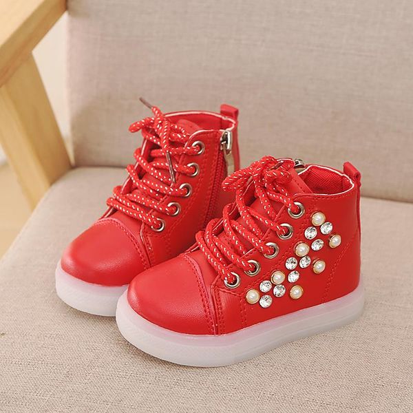 sneakers baby girls boys autumn winter casual children shoes led light lamp rhinestone pearl high girls', Black;red
sneakers baby girls boys autumn winter casual children shoes led light lamp rhinestone pearl high girls', Black;red
