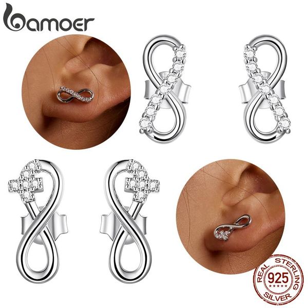 stud bamoer genuine 925 sterling silver crystal infinity symbol glitter love earrings for women anniversary gift ear jewelry, Golden;silver
stud bamoer genuine 925 sterling silver crystal infinity symbol glitter love earrings for women anniversary gift ear jewelry, Golden;silver